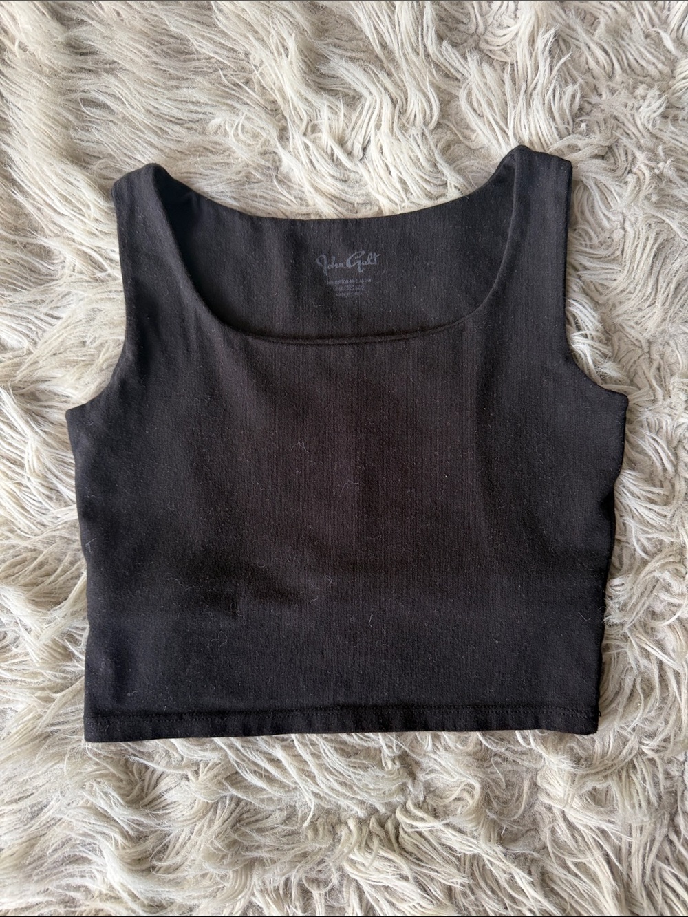 Brandy Melville Black Scoop Crop Tank with Shelf Bra
